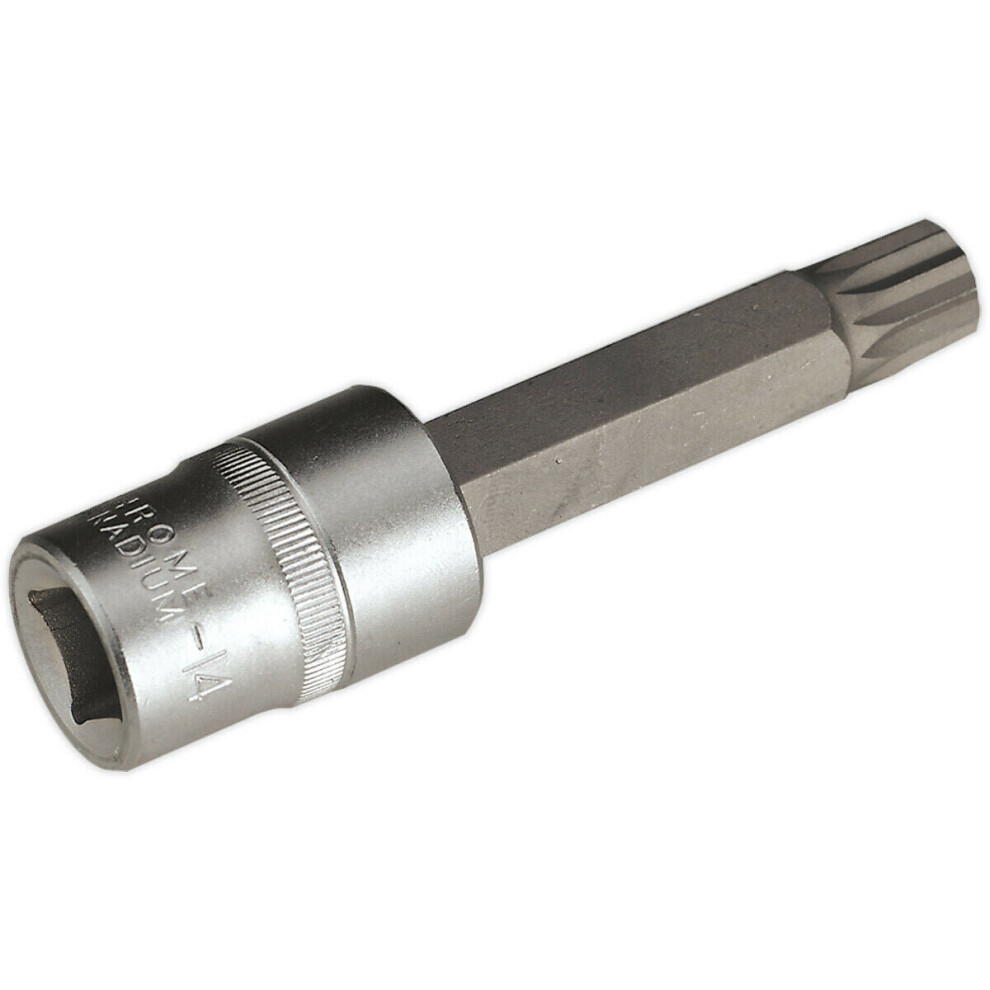 M14 x 100mm Long Spline Socket Bit - 1/2" Square Drive - Cylinder Head Bolt