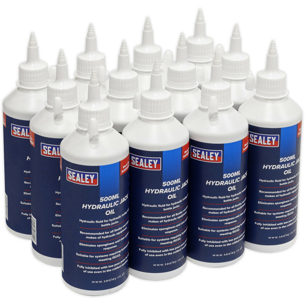 Loops 12 Pk 500Ml Hydraulic Jack Oil - For Trolley & Bottle Jacks - Jack & Lifting Oil
