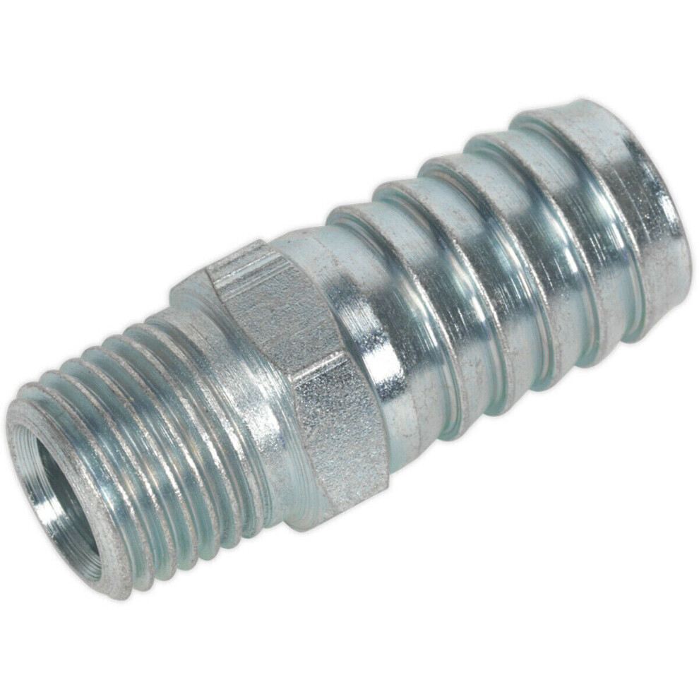 5 PACK Screwed Tailpiece Adaptor - 1/4 Inch BSPT - Male Thread - 1/2 Inch Hose