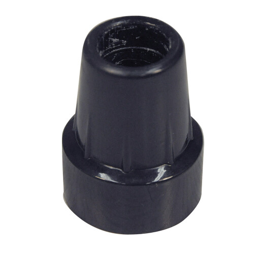 Loops Black Replacement Walking Stick Ferrule - 20mm Anti-Slip Durable Rubber Tip
