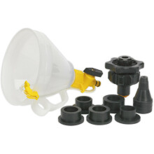 Automotive Coolant Filler Set - Six Reservoir Adaptors - Built-in Shut-Off Valve