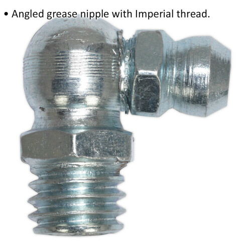 Loops 25 PACK 90 Degree Angled Grease Nipple Fitting - 1/4" BSP Gas Imperial Thread 1