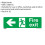 Loops 10x FIRE EXIT (LEFT) Health & Safety Sign - Rigid Plastic 300 x 100mm Warning 2