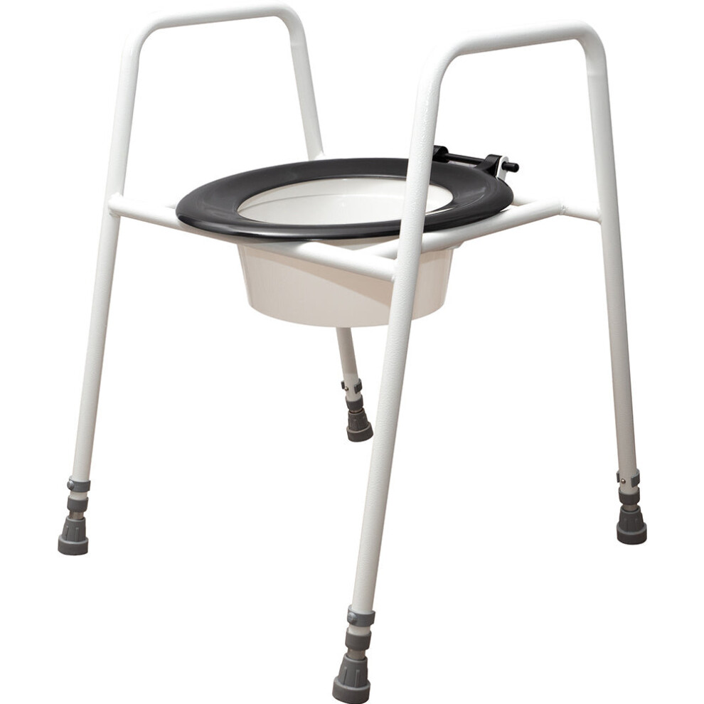 Aidapt Free Standing Raised Toilet Seat And Frame - Height Adjustable - Splash Guard