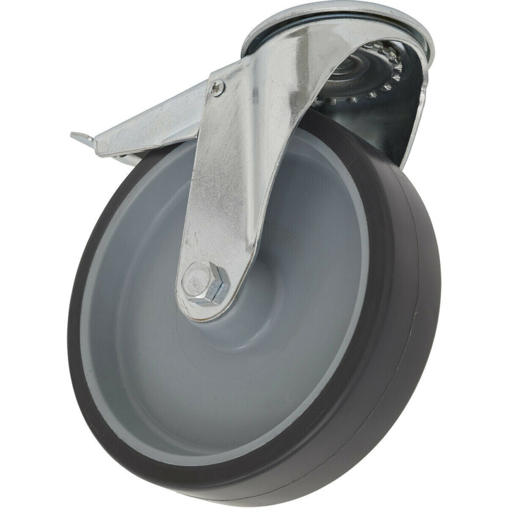 Loops 75Mm Thermoplastic Castor Wheel - Bolt Hole Swivel - 25Mm Tread - Total Lock