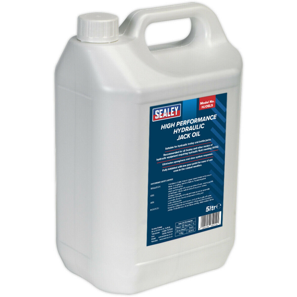 5L Hydraulic Jack Oil - Ideal For Trolley & Bottle Jacks - Jack & Lifting Oil 5056524279588