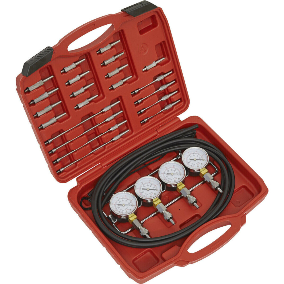 Loops Mini-Type Vacuum Carburettor Synchronizer - 4 Mini Gauges - 900Mm Delivery Tubes