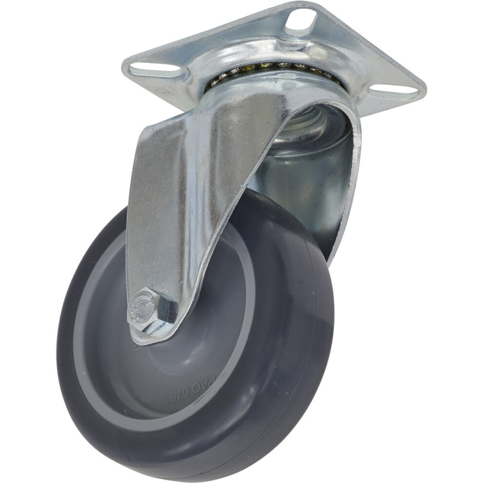 75Mm Swivel Plate Castor Wheel - 25Mm Tread - Hard Pp & Pu Material - Offset 5056581914705