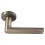 Loops 4x PAIR Flat Rectangular Bar Handle on Round Rose Concealed Fix Antique Brass 4