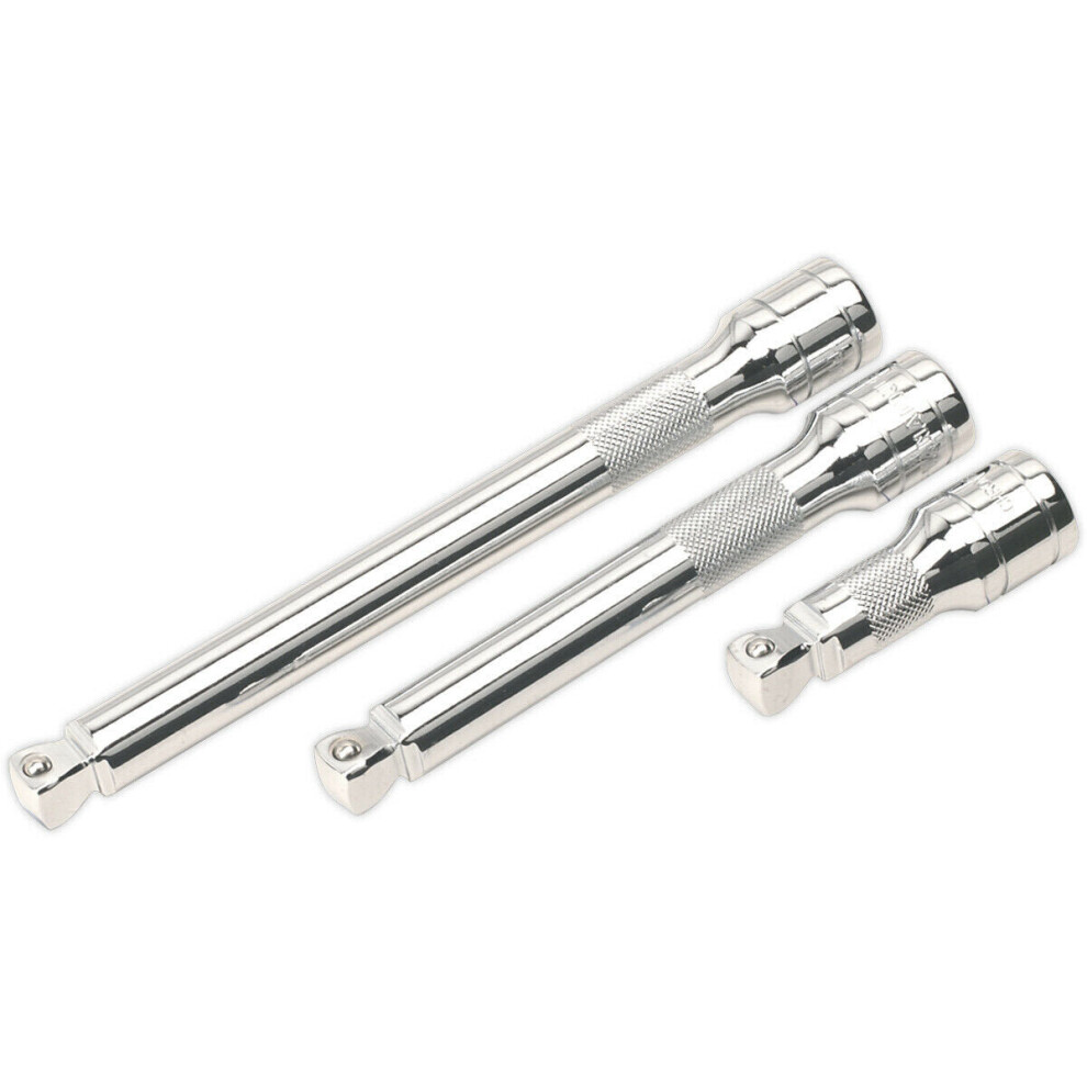 Loops 3 Piece Wobble / Rigid Extension Bar Set - 1/2" Sq Drive - Deep Knurling
