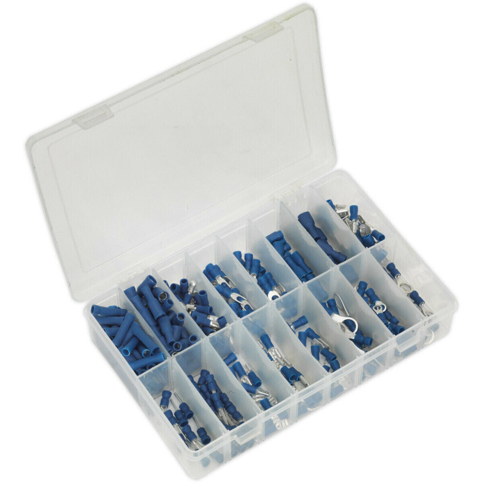 280 Pc Blue Crimp Terminal Assortment - Various Connectors & Sizes - Electrical
