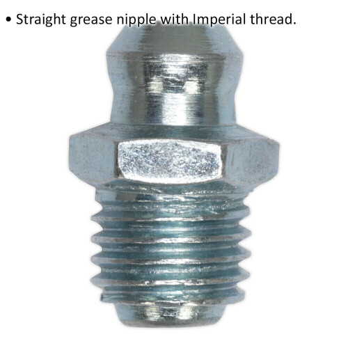Loops 25 PACK Straight Grease Nipple Fitting - 1/4 Inch UNF Gas Imperial Thread 1