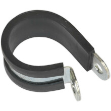 25 PACK Rubber Lined P-Clip - Zinc Plated - 29mm Diameter - Pipe Hose Cable Clip