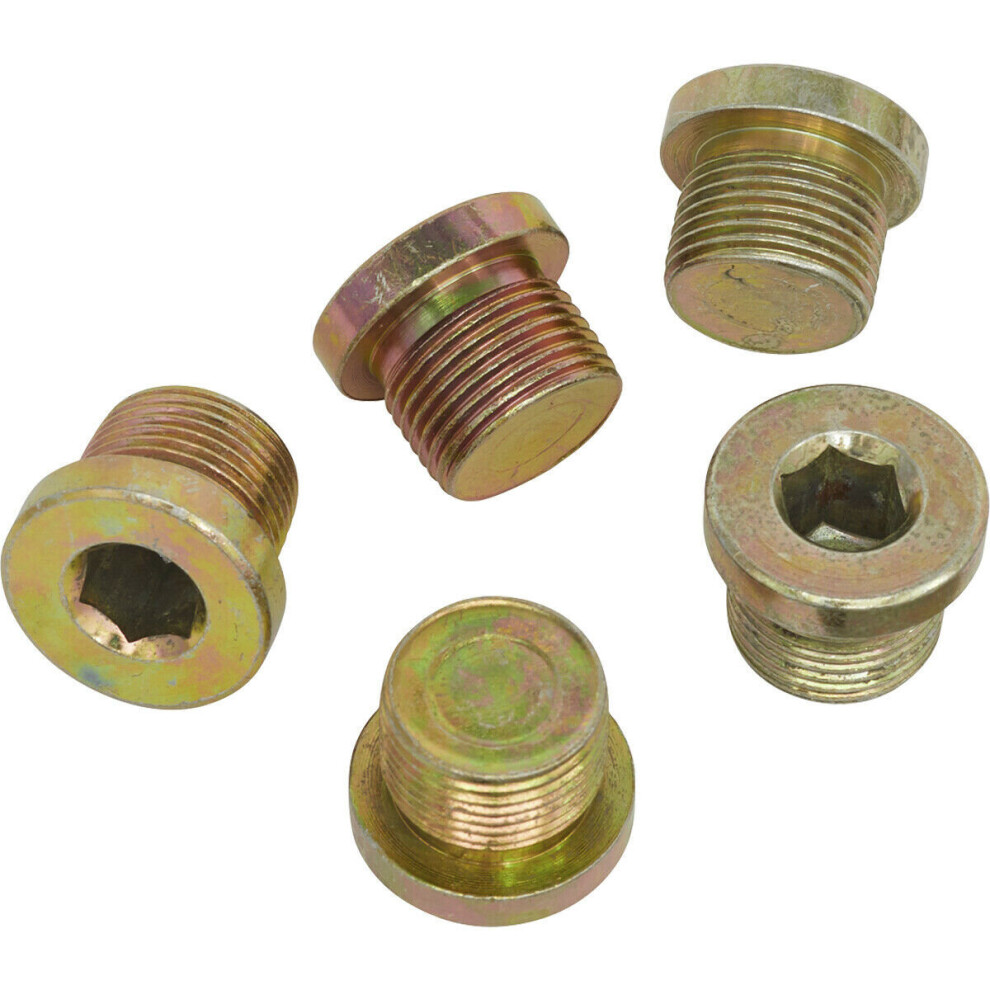 5 Pk Replacement M20 Sump Plug - Refill For Ys11054 Drain Plug Thread Repair Kit 5056581940636