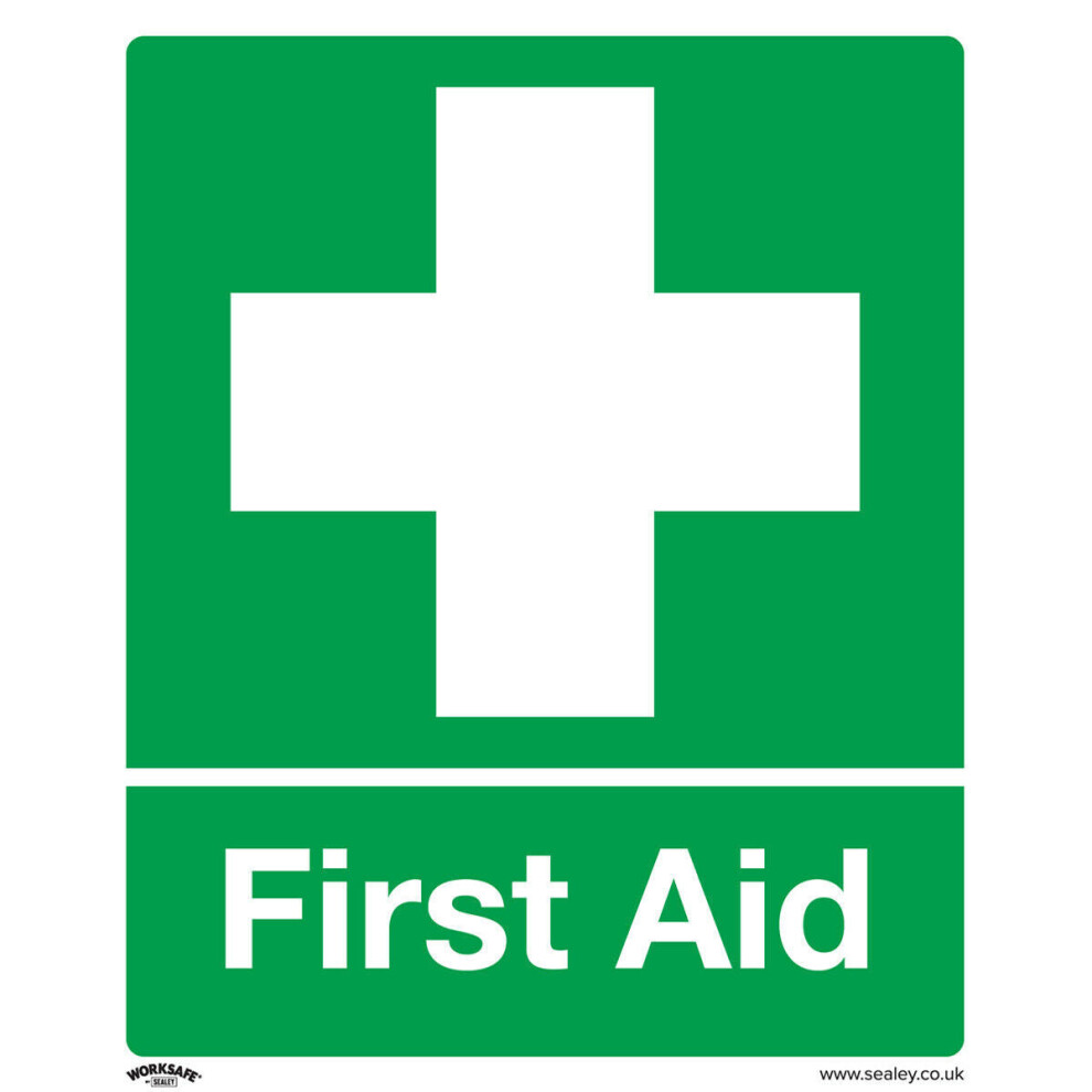 10x FIRST AID Health & Safety Sign - Rigid Plastic 250 x 300mm Warning Plate