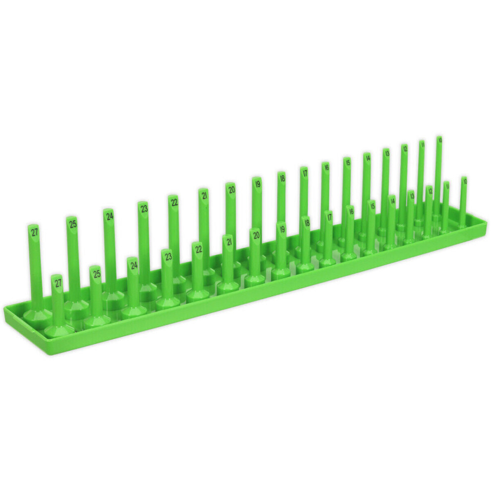 515Mm 1/2" Square Drive Socket Holder - Green - 34 Bit Capacity Standard & Deep 5056581918383