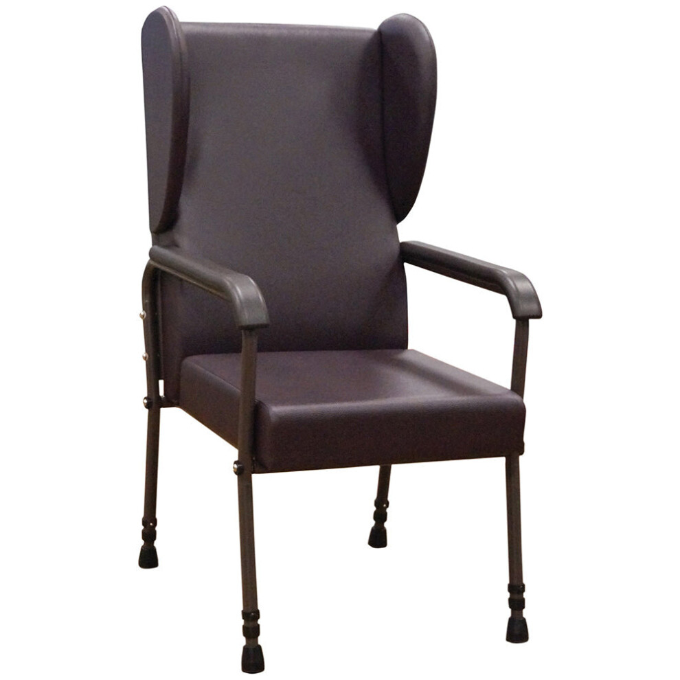 High Back Flat Pack Lounge Chair - Height Adjustable - Easy to Clean - Brown
