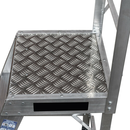 Loops 1m Heavy Duty Single Sided Fixed Step Ladders Handrail Platform Safety Barrier 2