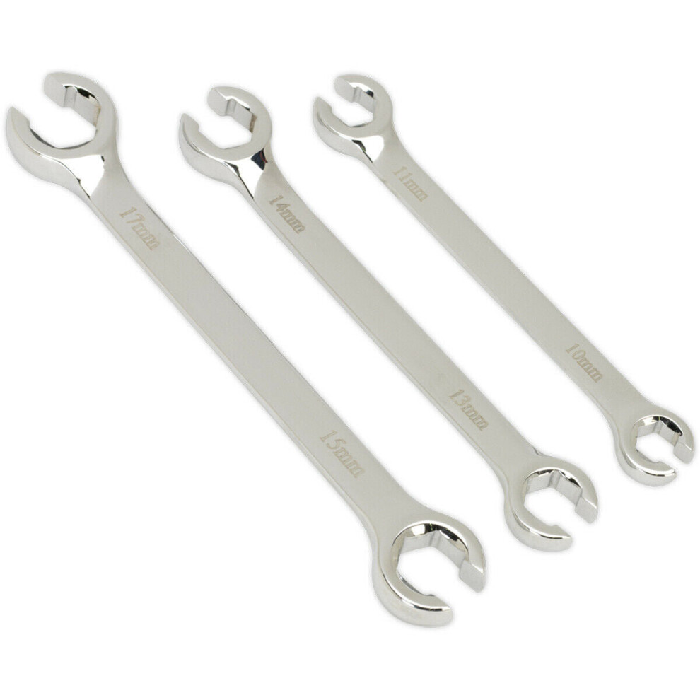 3 PACK Flare Nut Spanner Set -Compression Joint Wrench / Crow Foot Brake Spanner