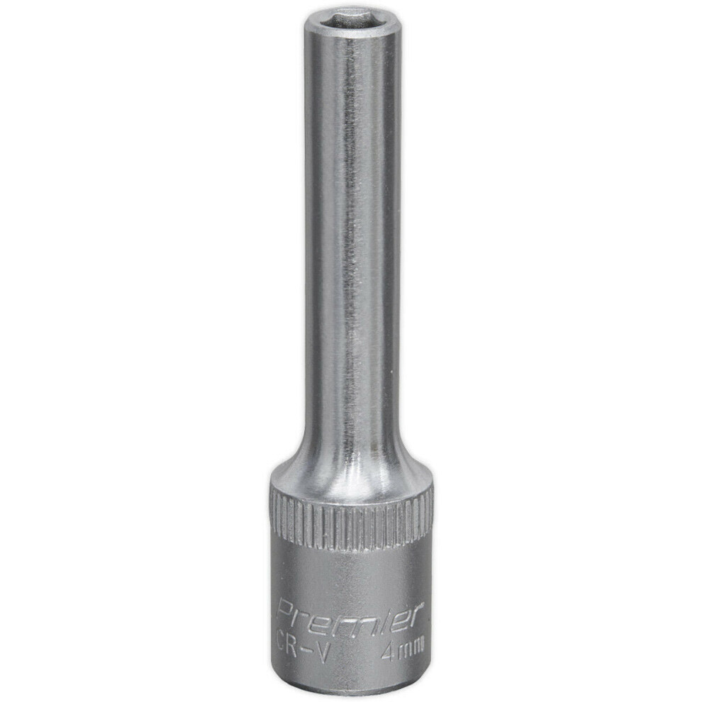 Loops 4Mm Forged Steel Deep Drive Socket - 1/4" Square Drive Chrome Vanadium Socket