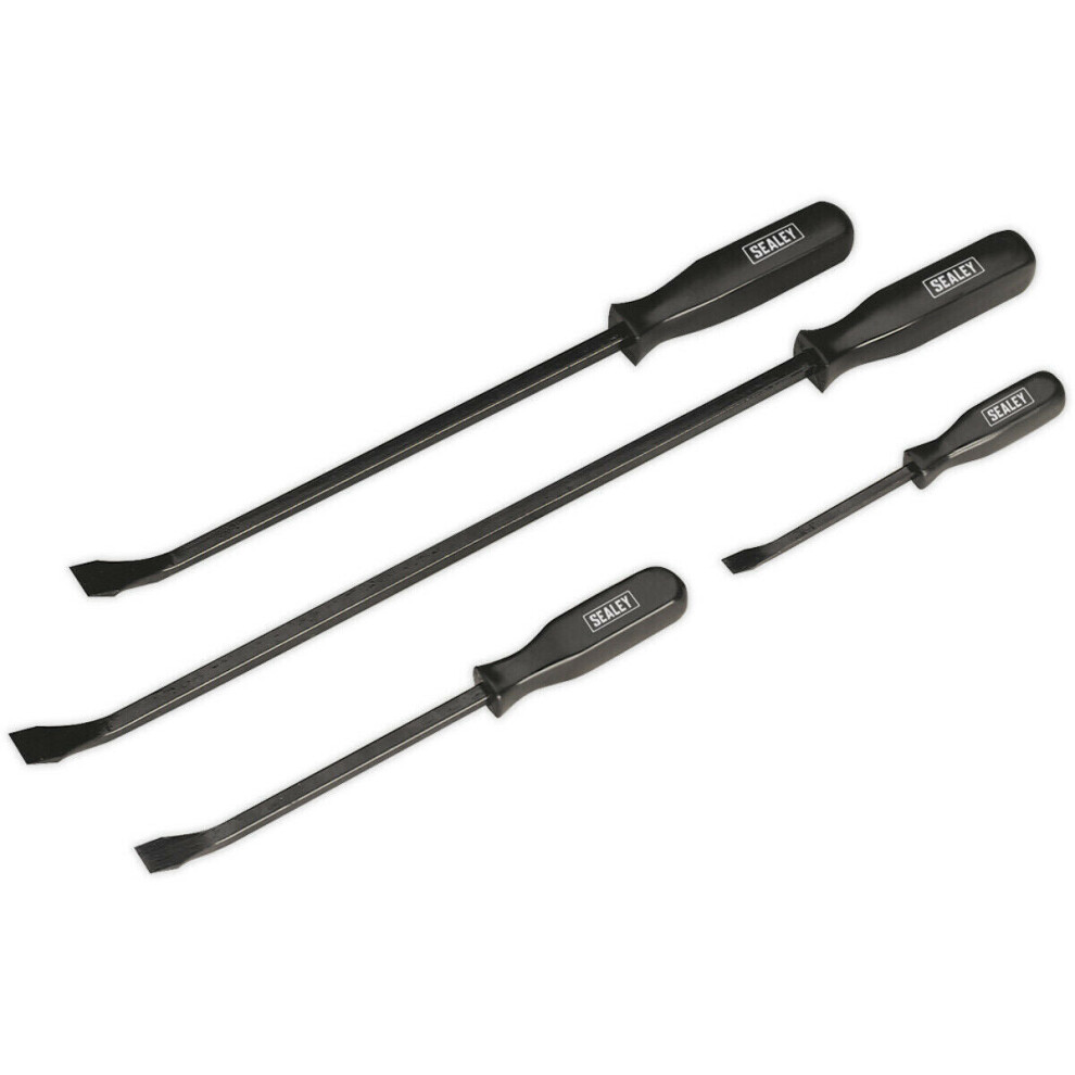 4 Piece Pry Bar Set - 200mm 300mm 450mm & 600mm Shafts - Chrome Vanadium Steel