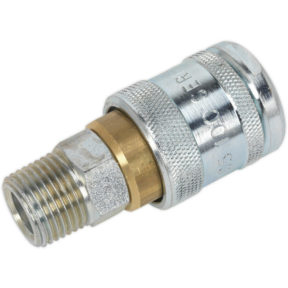 1/2" BSPT Male Coupling Body - 100 psi Free Airflow Rate - Air Coupling Adaptor