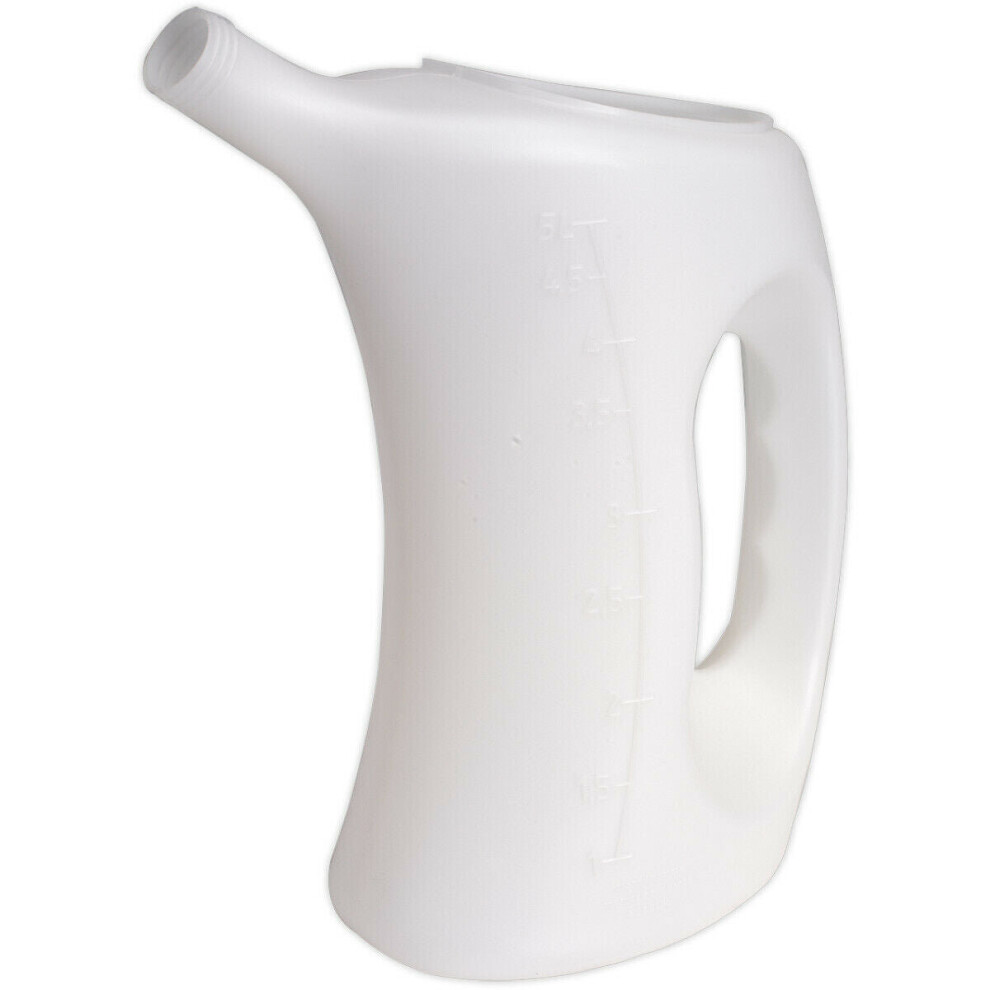 Loops 5 Litre Measuring Jug With Rigid Spout - Resistant To Oil & Fuel - Polyethylene