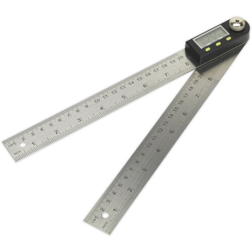 Loops 200mm Digital Angle Rule - Digital Display - Metric & Imperial - Angle Finder