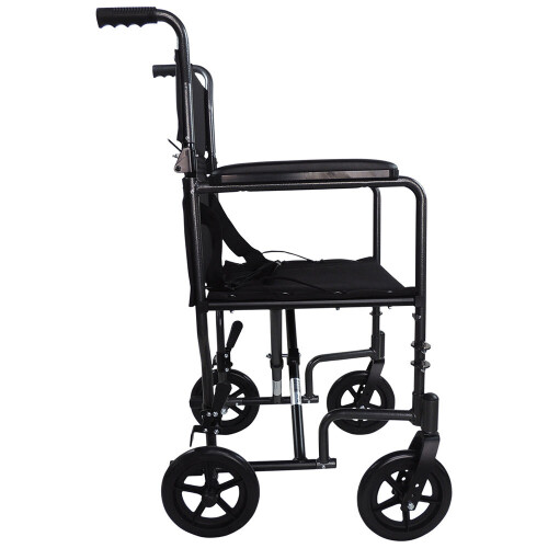 Loops Compact Attendant Propelled Lightweight Aluminium Transit Wheelchair - Hammered 2