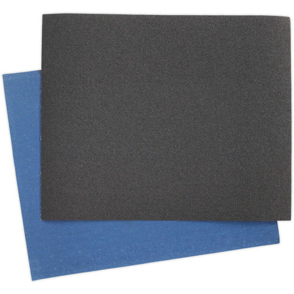 25 PK Blue Twill Emery Sheet 230 x 280mm - Flexible & Tear Resistant - 150 Grit