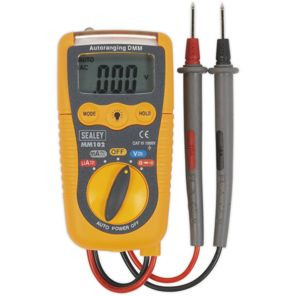 Lightweight Auto-Ranging Digital Multimeter - LCD Display - Plastic Housing