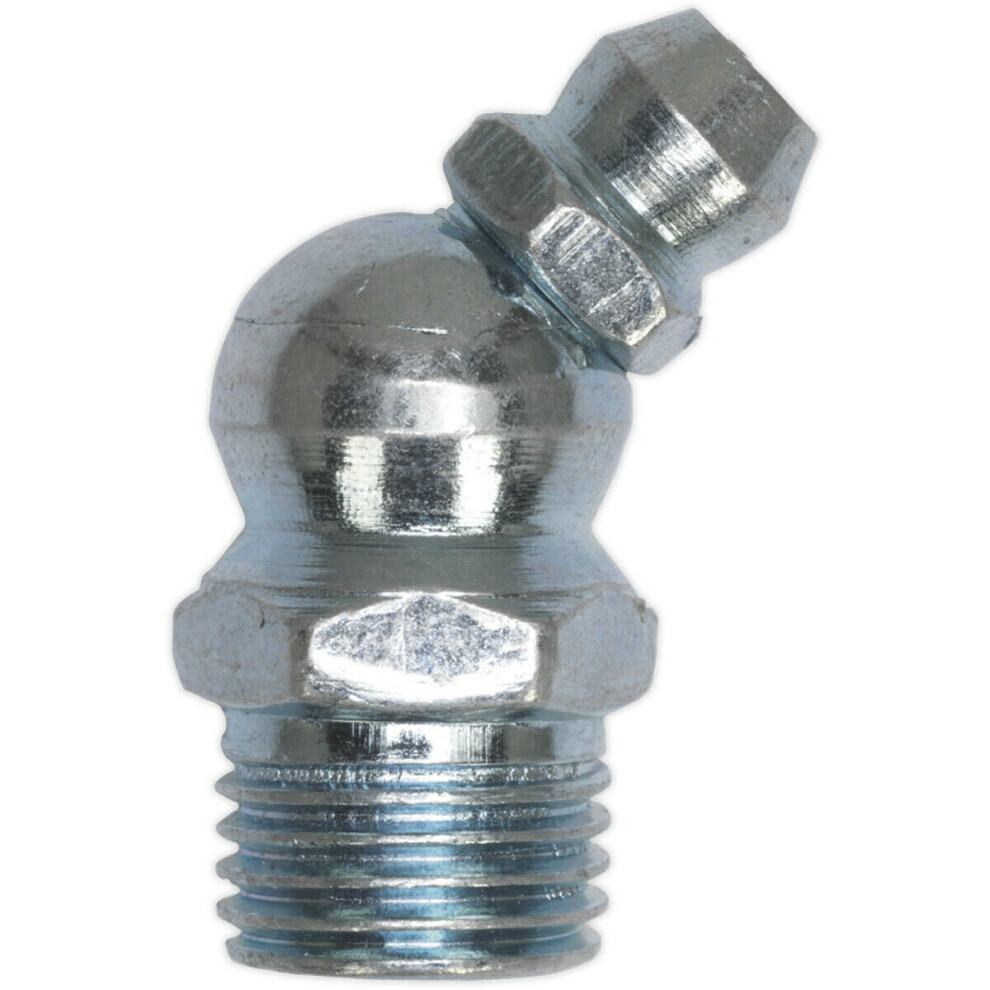 25 PACK 45 Degree Angled Grease Nipple Fitting - M10 x 1mm Metric Thread