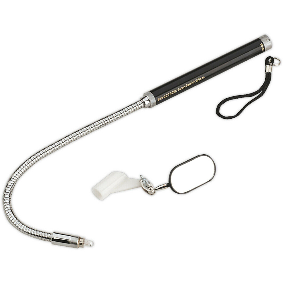 Loops 520Mm Flexible Inspection Mirror With Light - Illuminated Tip - Battery Powered