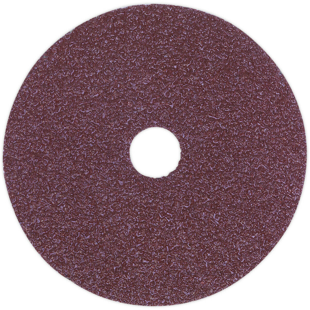 25 PACK - 115mm Fibre Backed Sanding Discs - 36 Grit Aluminium Oxide Round Sheet