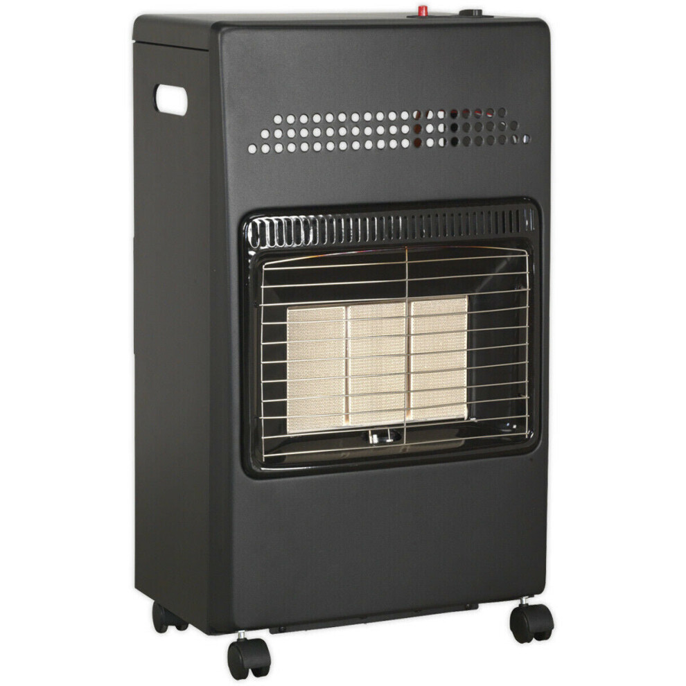 4200W Ceramic Cabinet Gas Heater - 3 Heat Settings - Hose & Regulator - Butane