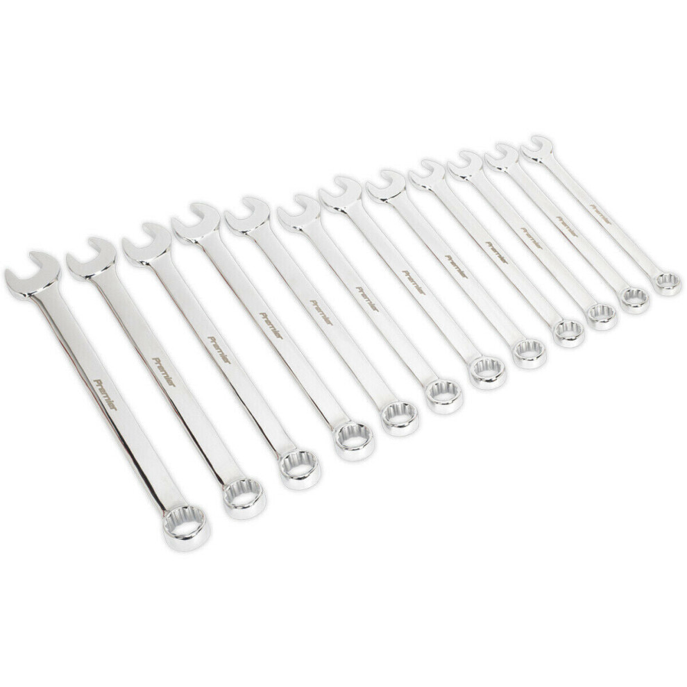 Loops 12Pc Extra Long Combination Hand Spanner Set - 20 To 32Mm Metric 12 Point Socket