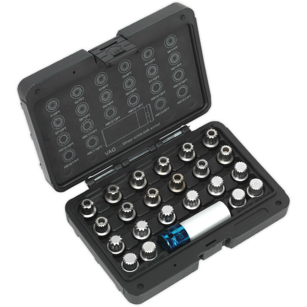 23Pc Locking Wheel Nut Key Set - Dealers/Repair Centres Only - For Vag Vehicles 5056581930880
