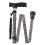 Loops Black Extendable Walking Stick with Plastic Handle - Engraved Pattern - Foldable 3