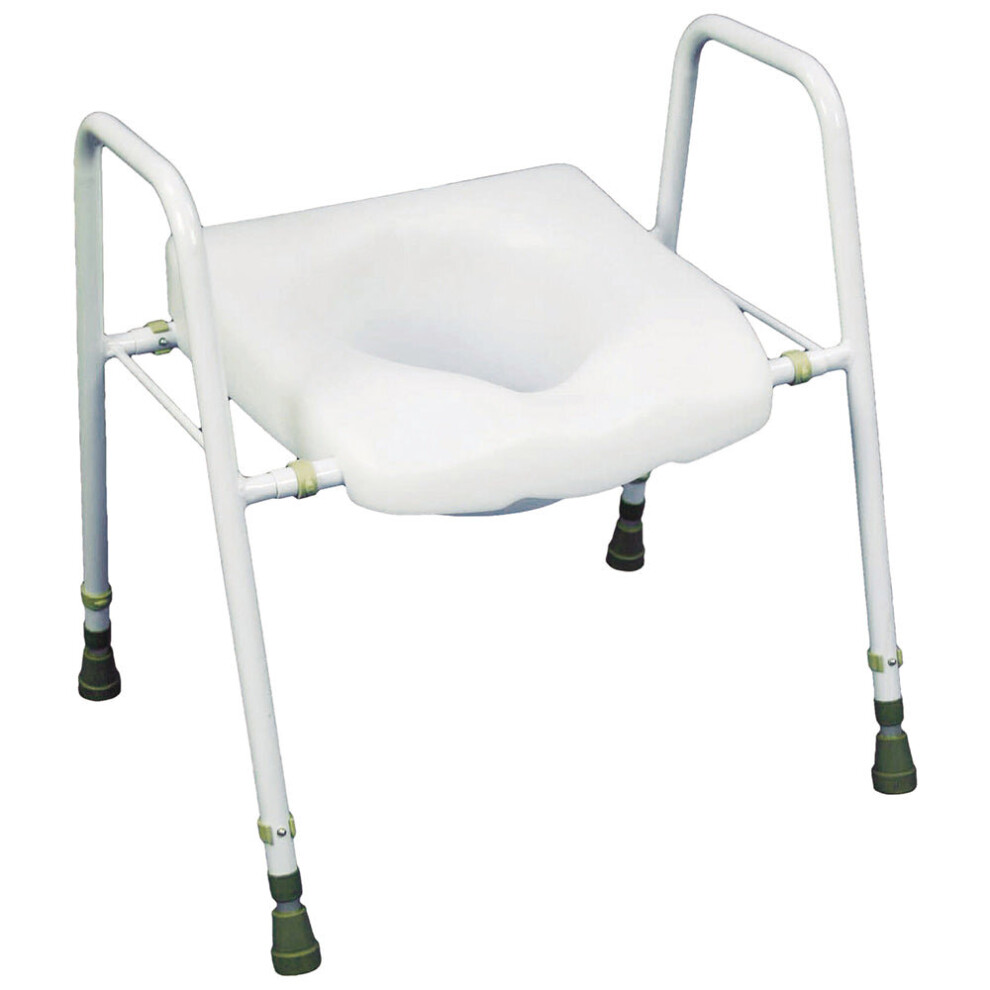 Aidapt Free Standing Toilet Seat And Frame - Adjustable Height And Width - Clip On Seat