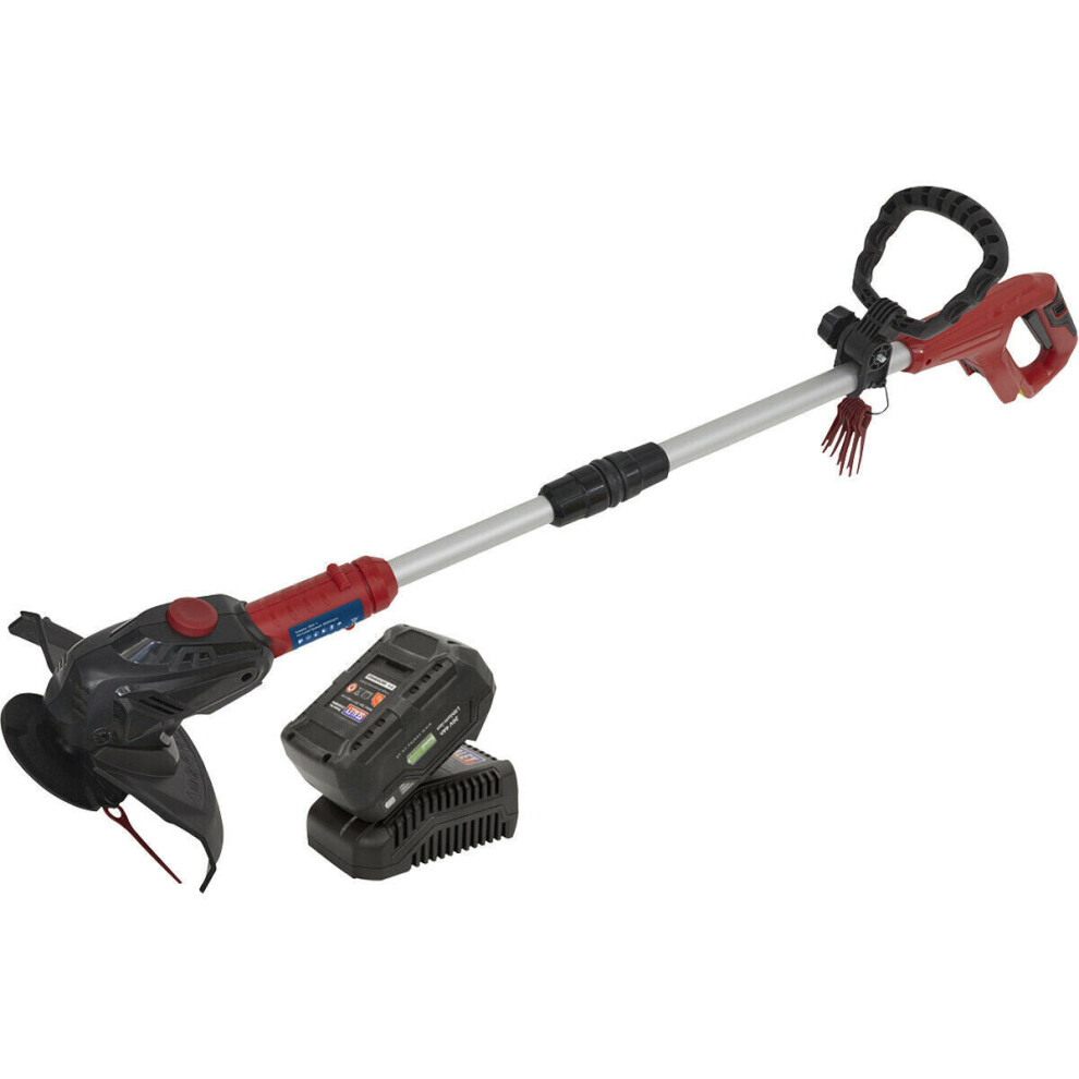 20V Lightweight Cordless Strimmer - 4aH Lithium-ion Battery & Battery Charger