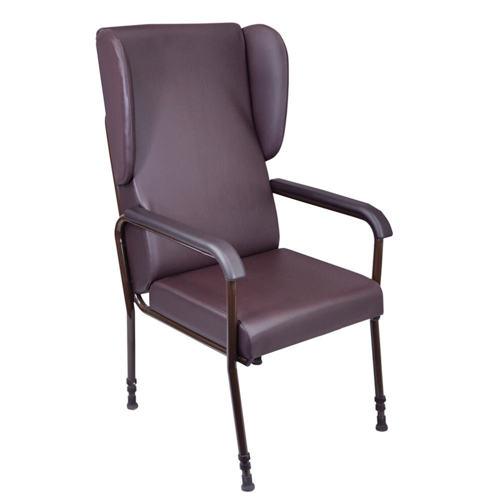 Loops Height Adjustable High Backed Lounge Chair - Upholstery - 450 570Mm Height Brown