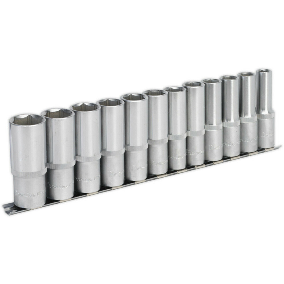 12 PACK DEEP Socket Set 1/2" Metric Square Drive - 6 Point WallDrive High Torque