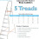 Loops 1.1m Lightweight Aluminium Platform Step Ladders 5 Tread Anti Slip DIY Steps 2