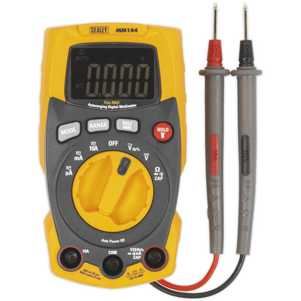 Premium Auto-Ranging Digital Multimeter - LCD Display - Plastic Housing