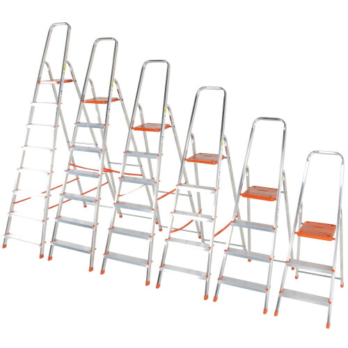 Loops 1.1m Lightweight Aluminium Platform Step Ladders 5 Tread Anti Slip DIY Steps 2