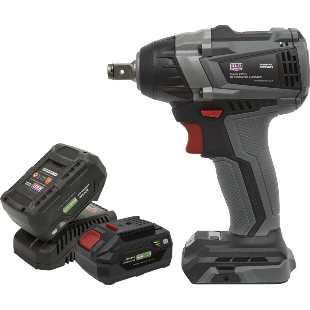 Loops 20V Brushless Impact Wrench Kit - 300Nm Torque - Includes 2 Batteries & Charger