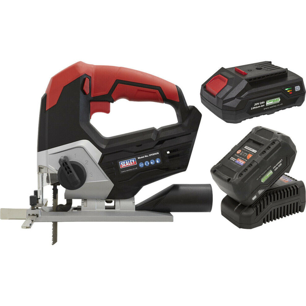 Loops 20V Cordless Jigsaw & 2X Li-Ion Batteries - Variable Speed Control Wood & Metal