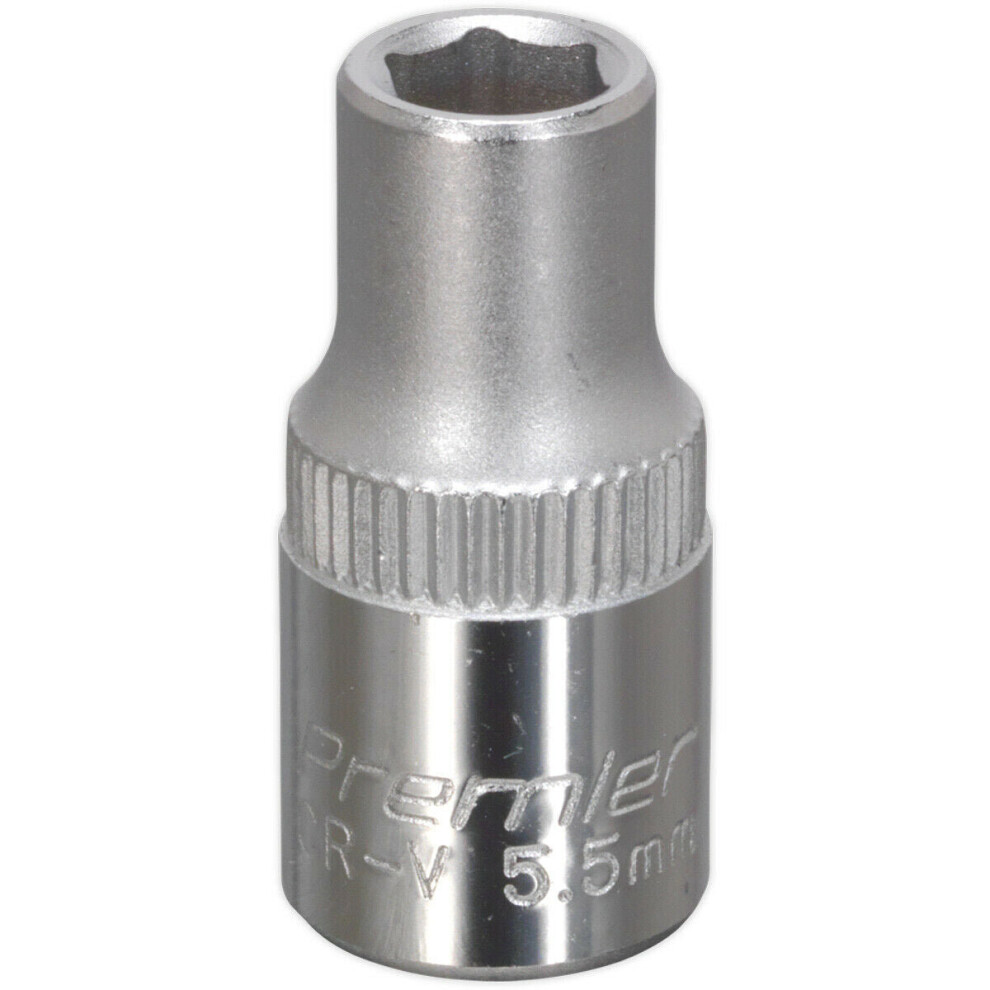 Loops 5.5Mm Forged Steel Drive Socket - 1/4" Square Drive - Chrome Vanadium Socket