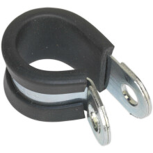 25 PACK Rubber Lined P-Clip - Zinc Plated - 16mm Diameter - Pipe Hose Cable Clip