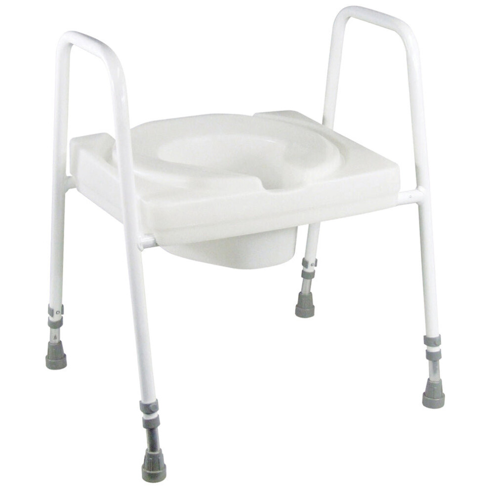 Aidapt Large One Piece Toilet Seat And Frame - Height Adjustable - 190Kg Weight Limit